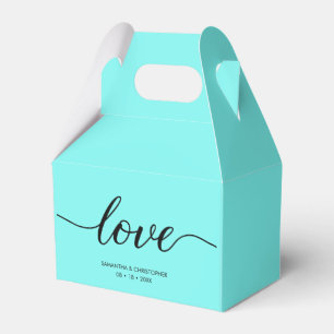 Caja Para Regalos Personalizado azul verde azulado Elegante Boda de