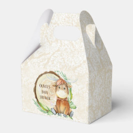 Caja Para Regalos Personalizado Baby Shower Cute Moose Greenery Wood