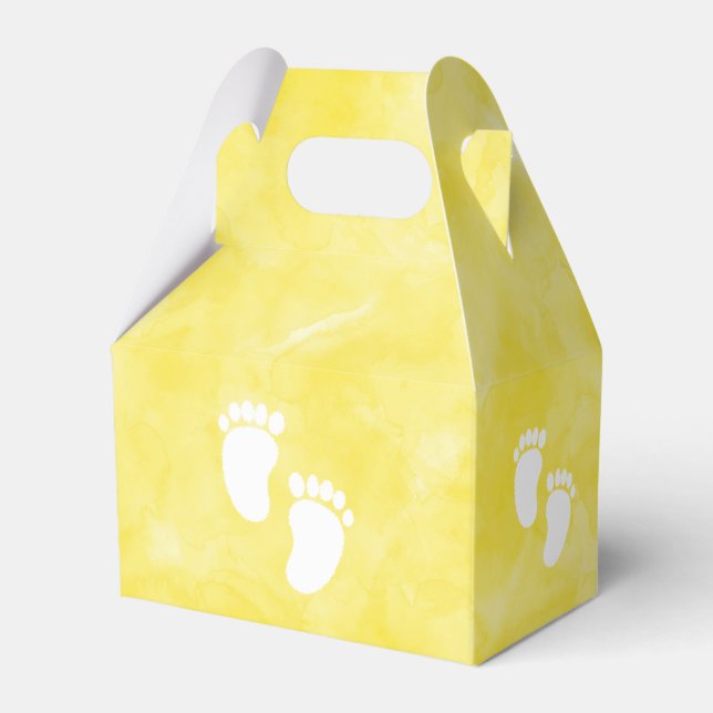Caja Para Regalos Personalizado Baby Shower de color amarillo (Front Side)