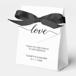 Caja Para Regalos Personalizado Boda de amor blanco y negro Gracias