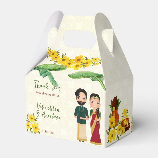 Caja Para Regalos Personalizado boda tamil tamigu del sur de India (Reverso)