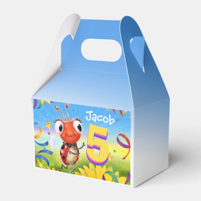 Caja Para Regalos Personalizado Bote de la fiesta de cumpleaños 5 añ (Front Side)