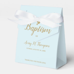Caja Para Regalos Personalizado Boy Bautismo Paloma dorado azul