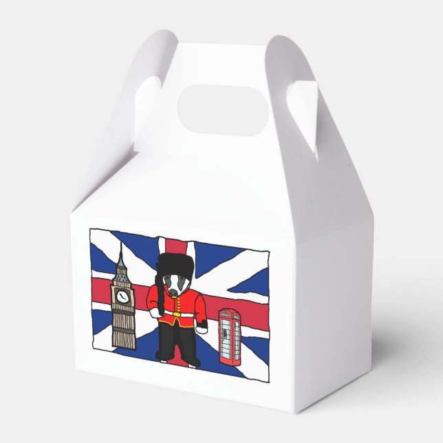 Caja Para Regalos Personalizado británico de Badger con Big Ben y Ba (Front Side)