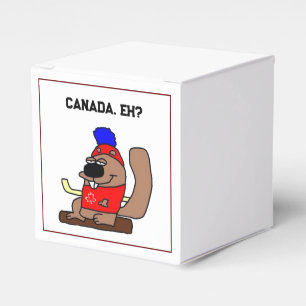 Caja Para Regalos Personalizado castor de hockey en camiseta de hoja