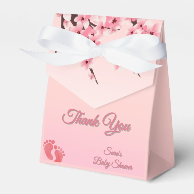 Caja Para Regalos Personalizado Cherry Blossom Baby Shower Gracias (Front Side)
