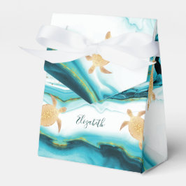 Caja Para Regalos Personalizado costero de tortugas del mar de oro C