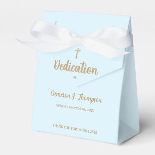 Caja Para Regalos Personalizado Cruz de oro Azul Dedicación Gracias