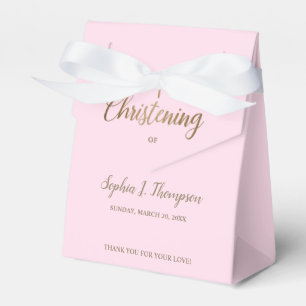 Caja Para Regalos Personalizado Cruz de oro rosa Christening Gracias