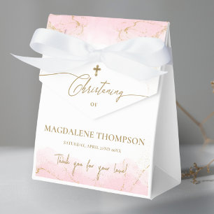 Caja Para Regalos Personalizado Cruz de Oro Rosa Gracias Chica Chris