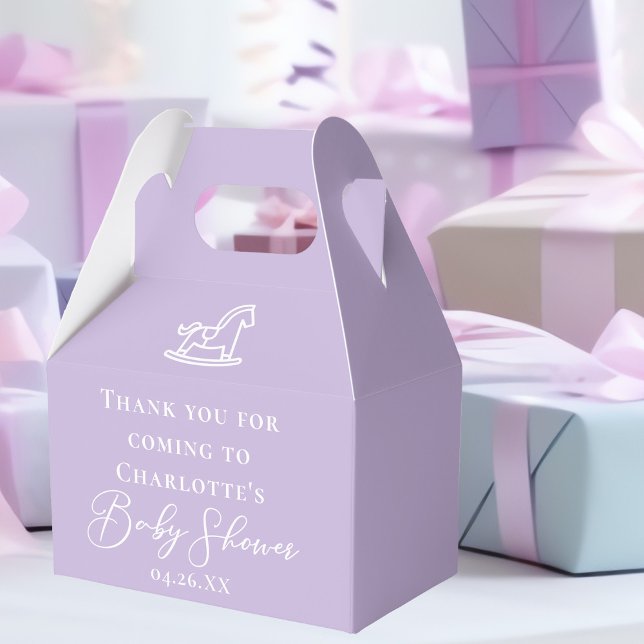 Caja Para Regalos Personalizado de Baby Shower Pastel Purple Rocking (Subido por el creador)