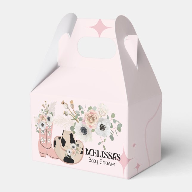 Caja Para Regalos Personalizado de Cowgirl Pink Boots Gorras (Front Side)