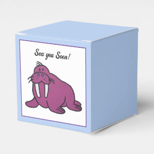 Caja Para Regalos Personalizado de Cute Purple Walrus, naturaleza am