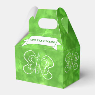 Caja Para Regalos Personalizado de dibujo de mariposa acuarela verde