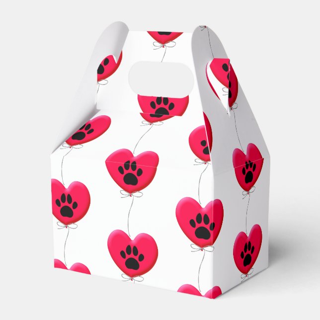 Caja Para Regalos Personalizado de globo rojo Black Dog Paw (Front Side)