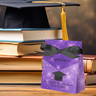 Caja Para Regalos Personalizado de graduación de espuma morada 2025 