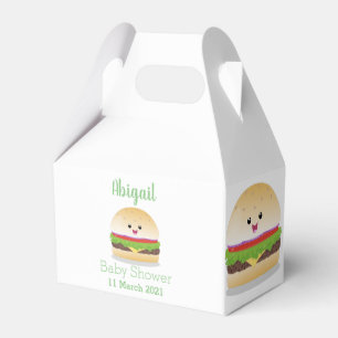 Caja Para Regalos Personalizado de hamburguesa kawaii feliz