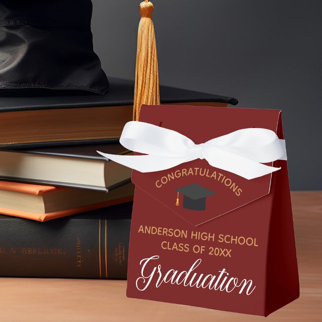 Caja Para Regalos Personalizado de la Moda del partido maroon Gold G (Subido por el creador)