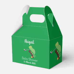 Caja Para Regalos Personalizado de lagarto de camaleón verde lindo