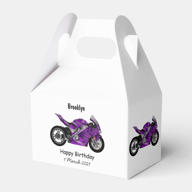 Caja Para Regalos Personalizado de motocicleta Purple (Front Side)
