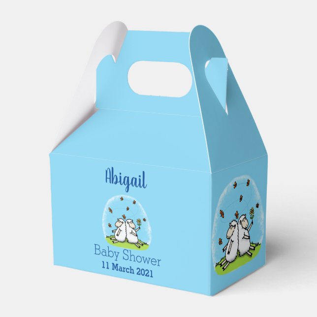 Caja Para Regalos Personalizado de ovejas y mariposas (Front Side)