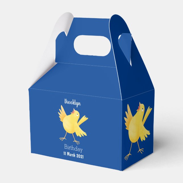 Caja Para Regalos Personalizado de pájaro canario amarillo cantando  (Front Side)