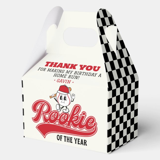 Caja Para Regalos Personalizado Del Partido De Nacimiento De Béisbol (Anverso)