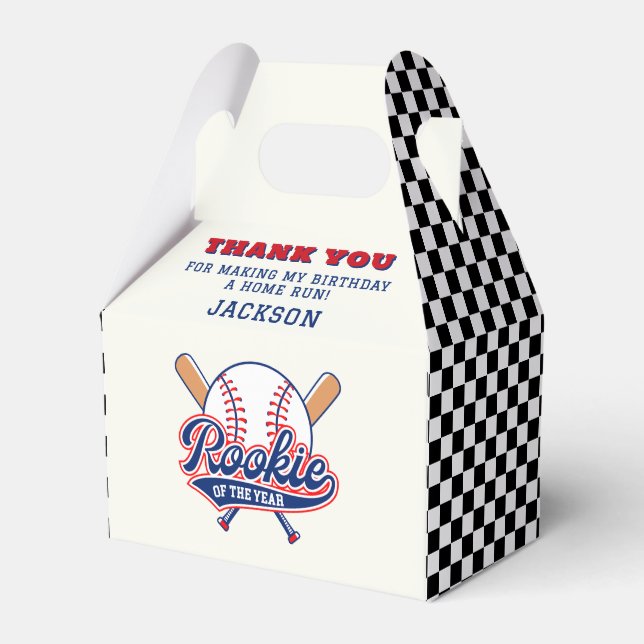 Caja Para Regalos Personalizado Del Partido De Nacimiento De Béisbol (Front Side)