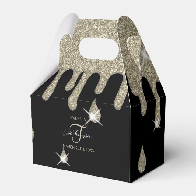 Caja Para Regalos Personalizado Drin Purpurina Plata Efecto Espuma C (Front Side)