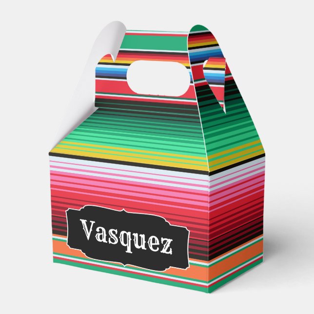 Caja Para Regalos Personalizado español Serape Mexicano Personalizad (Front Side)