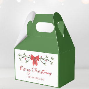 Caja Para Regalos Personalizado Feliz Navidad Coquette Bow Trendy