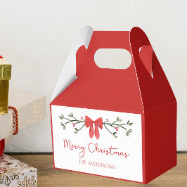 Caja Para Regalos Personalizado Feliz Navidad Coquette Bow Trendy