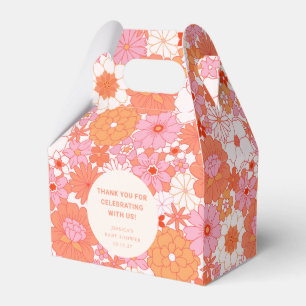 Caja Para Regalos Personalizado Floral Rosa Retro Boho Baby Shower G