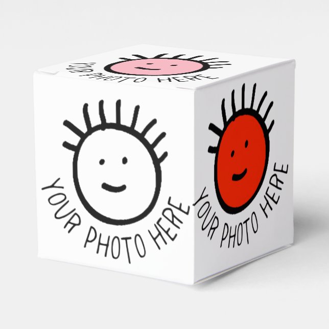 Caja Para Regalos Personalizado Foto 10 x SQUARE FAVOR BOX Blank Tem (Costado Anverso)