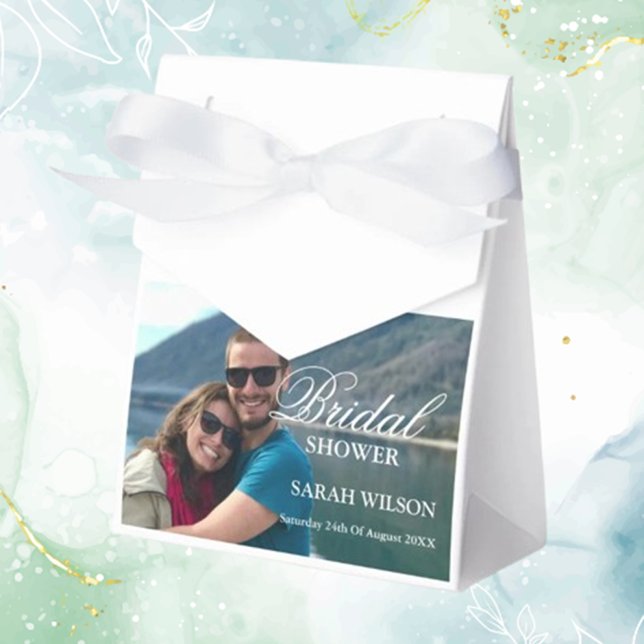 Caja Para Regalos Personalizado Foto Boda relajado moderno (Create cherished memories with custom photo modern relaxed wedding favor boxes. )