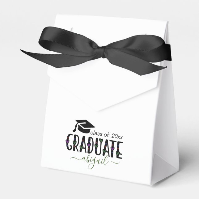 Caja Para Regalos Personalizado Graduación moderna clase de año de (Front Side)