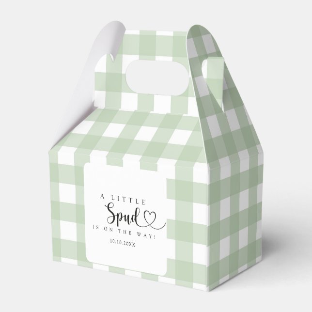 Caja Para Regalos Personalizado Little spud Baby Shower (Reverso)