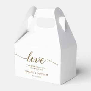 Caja Para Regalos Personalizado Moderno Love Gold Script Boda gracia
