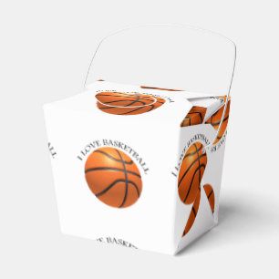 Caja Para Regalos Personalizado naranja y baloncesto de cuero negro