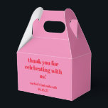 Caja Para Regalos Personalizado Negrita Bat Mitzvah Rojo Moderno<br><div class="desc">Personalizado Audaz Tipografía Brillante Rosa y Rojo Barro Moderno Mitzvah Gracias Caja de Favor</div>