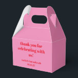 Caja Para Regalos Personalizado Negrita Bat Mitzvah Rojo Moderno<br><div class="desc">Personalizado Audaz Tipografía Brillante Rosa y Rojo Barro Moderno Mitzvah Gracias Caja de Favor</div>