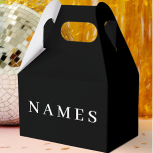 Caja Para Regalos Personalizado negro simple Añadir su nombre elegan
