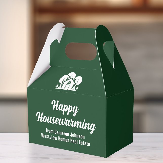 Caja Para Regalos Personalizado Real Estate Company Green Forest Hou (Subido por el creador)