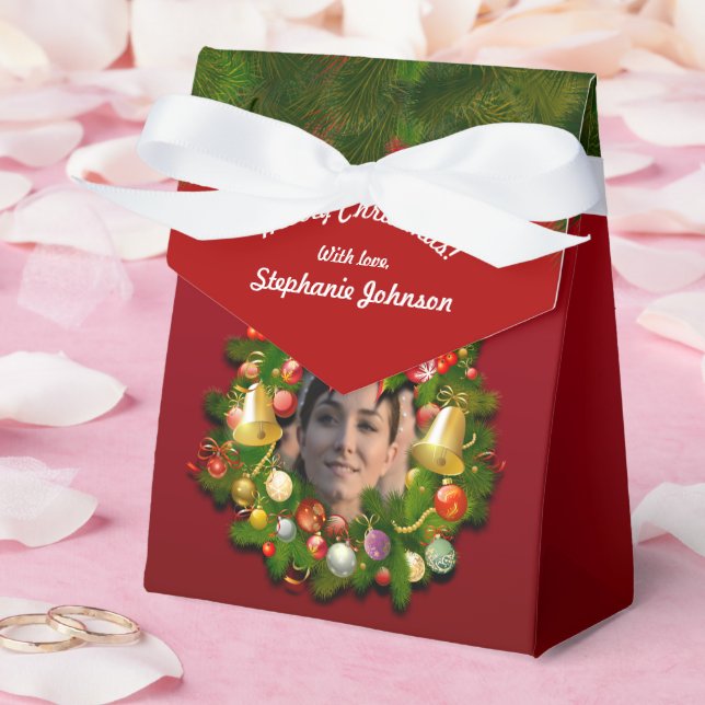 Caja Para Regalos Personalizado Retrato Xmas Wreath (Boda)