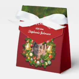 Caja Para Regalos Personalizado Retrato Xmas Wreath