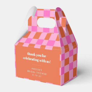 Caja Para Regalos Personalizado rosa del verificador abstracto ducha