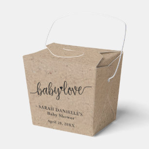 Caja Para Regalos Personalizado Rústico Kraft Baby Love