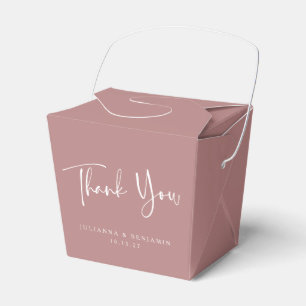 Caja Para Regalos Personalizado Script Dusty Rosa Simple Boda Gracia