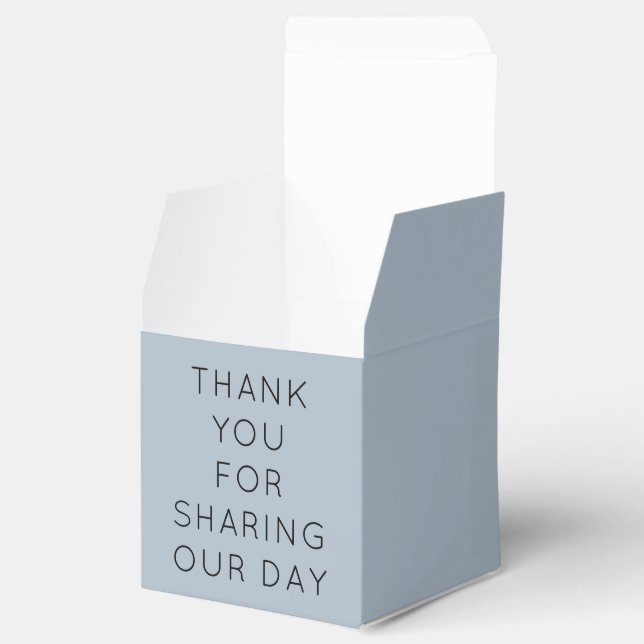 Caja Para Regalos Personalizado simple Gracias Dusty Blue Names Date (Abierto)