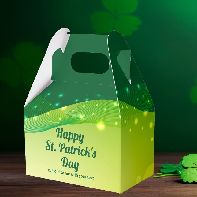 Caja Para Regalos Personalizado St. Patrick's Day Guay Green Sparkle (Subido por el creador)